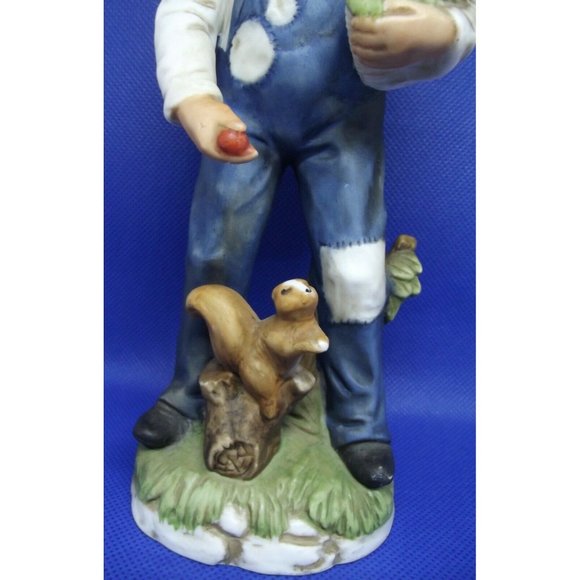 Homco 1409 Porcelain Farm Man Squirrel 8" Figurine old grandpa farmer basket - Picture 3 of 9